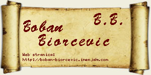 Boban Biorčević vizit kartica
